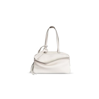 BALENCIAGA WOMEN'S CARRIE BOWLING BAG MEDIUM IN WHITE 8264252ABNQ4000 (35.8*18.7*16.5cm)